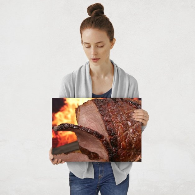 Plakat metalowy pieczone mięso M