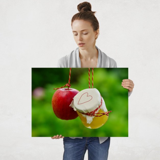 Plakat metalowy jabłko i miód L