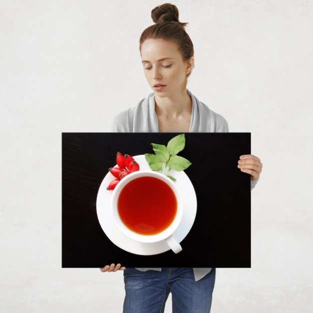 Plakat metalowy filiżanka herbaty L