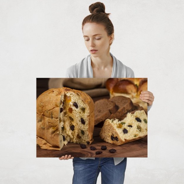 Plakat metalowy chleb z rodzynkami L