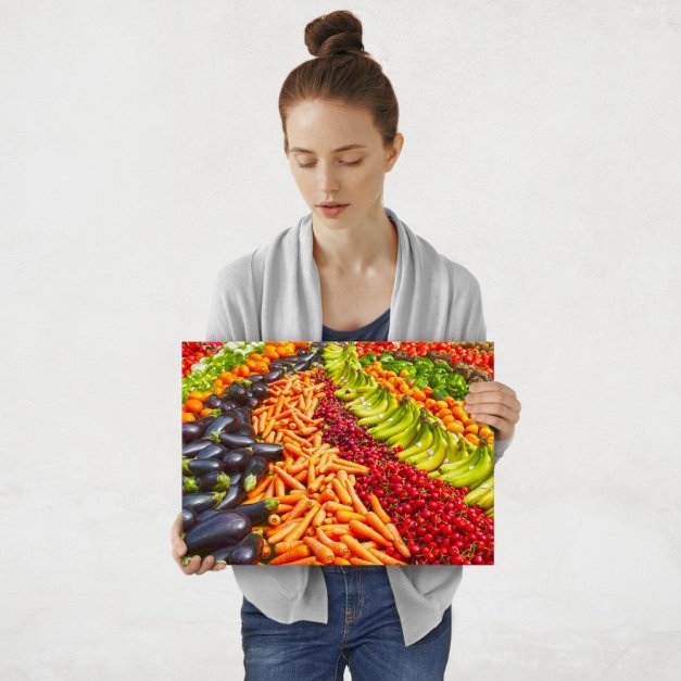 Plakat metalowy owoce i warzywa M