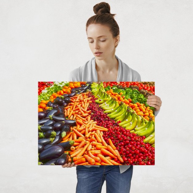 Plakat metalowy owoce i warzywa L