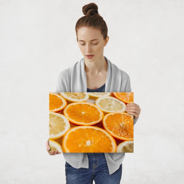 Plakat metalowy pomarańcze i cytryny M