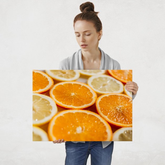 Plakat metalowy pomarańcze i cytryny L