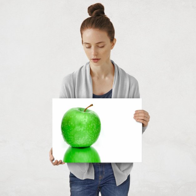 Plakat metalowy zielone jabłko M