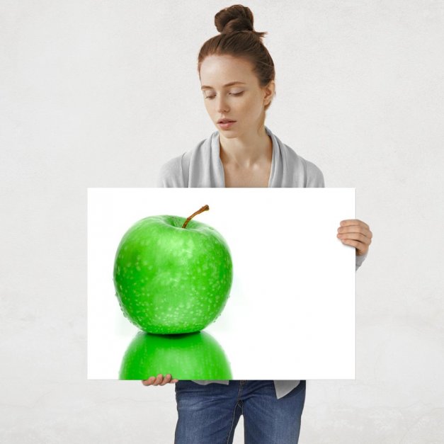 Plakat metalowy zielone jabłko L