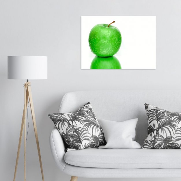 Plakat metalowy zielone jabłko L