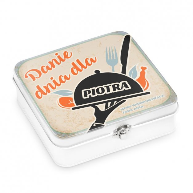 Śniadaniówka metalowa lunch box z nadrukiem dla męża