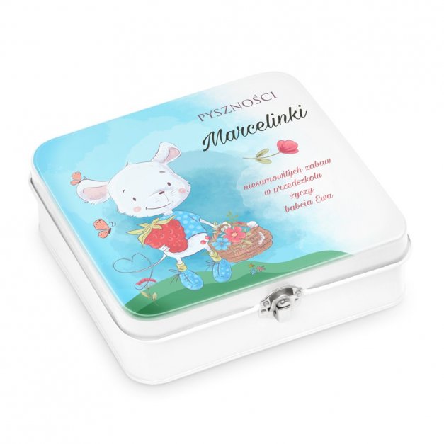 Śniadaniówka metalowa lunch box z nadrukiem dla dziewczynki na imieniny