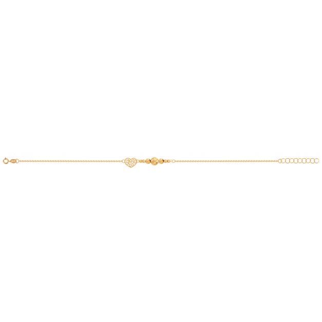 Złota bransoletka 585 łańcuszkowa kuleczka