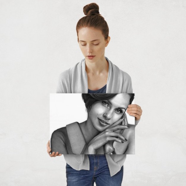 Plakat metalowy portret kobiety M