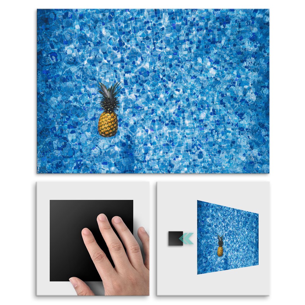 Plakat metalowy ananas w wodzie L