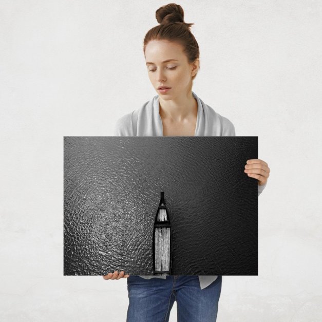 Plakat metalowy dryfująca łódka L