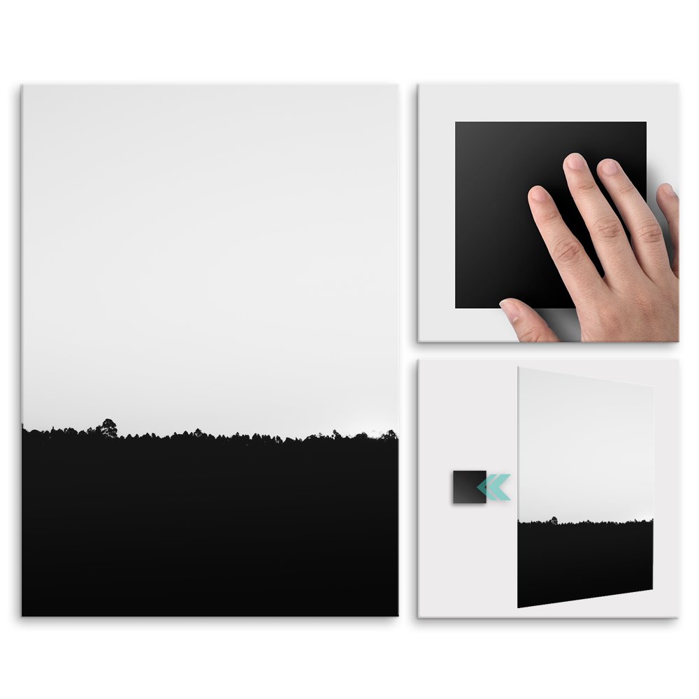 Plakat metalowy czarno-biay las M