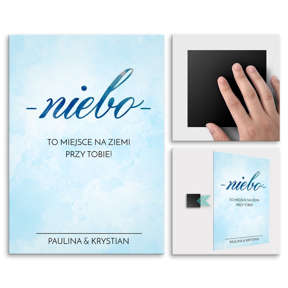 Plakat metalowy rozmiar L z nadrukiem dla pary na lub rocznic parapetwk