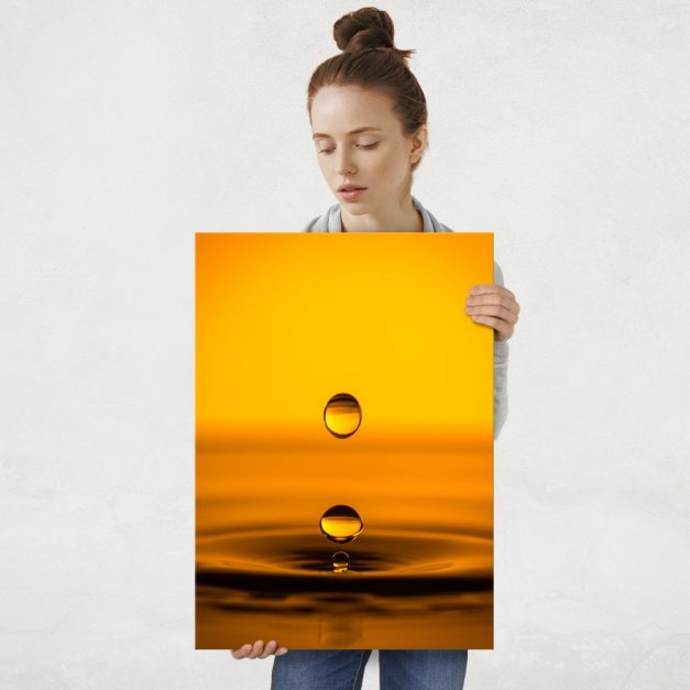 Plakat metalowy spadające krople L