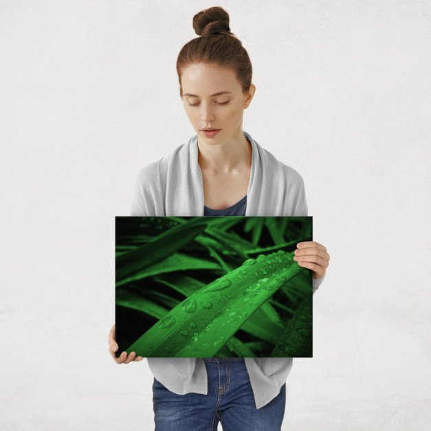 Plakat metalowy krople deszczu M