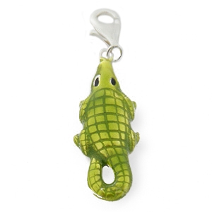 Charms Zawieszka Koralik 925 KRYSZTAOWY KROKODYL