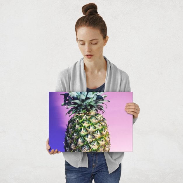 Plakat metalowy ananas M