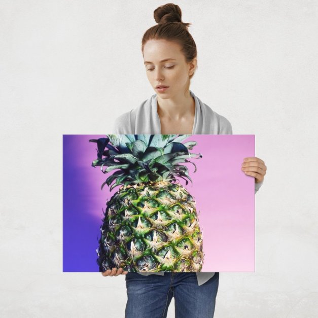 Plakat metalowy ananas L