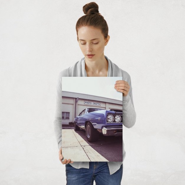 Plakat metalowy niebieski Muscle car M