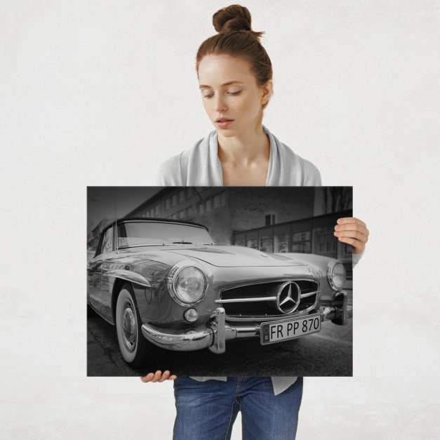 Plakat metalowy oldschollowy Mercedes L