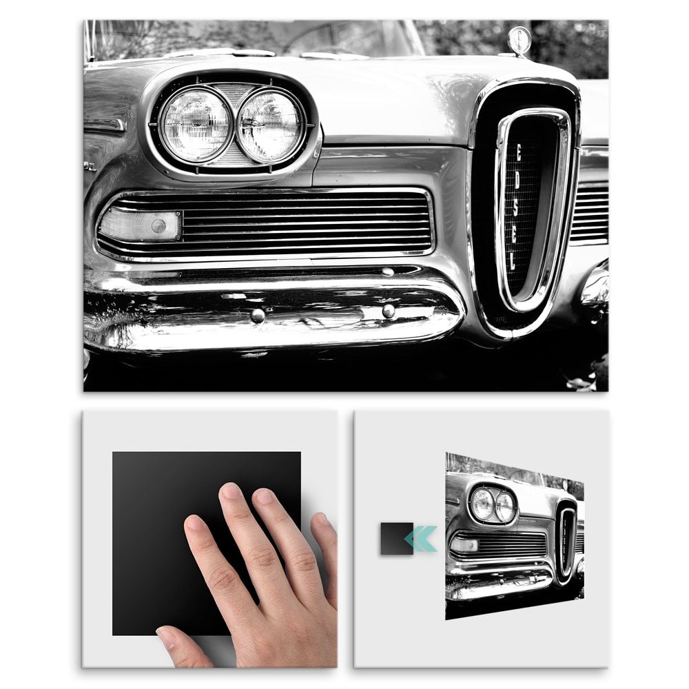 Plakat metalowy czarno-biay Edsel L