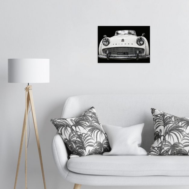 Plakat metalowy biały Triump sedan M