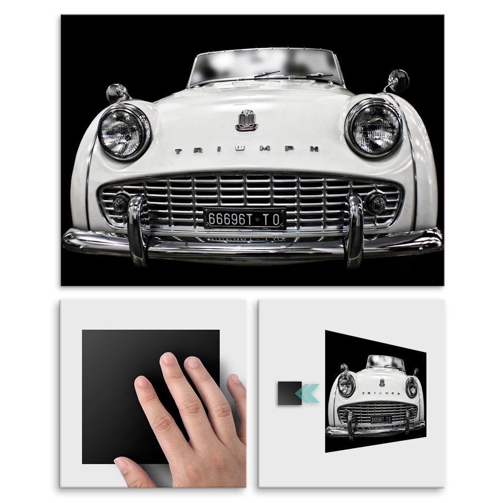 Plakat metalowy biay Triump sedan M