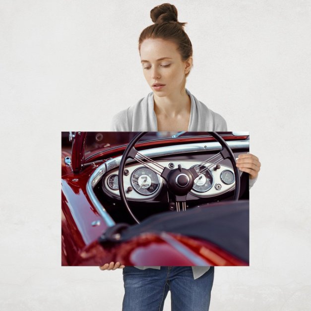 Plakat metalowy klasyczny kabriolet L