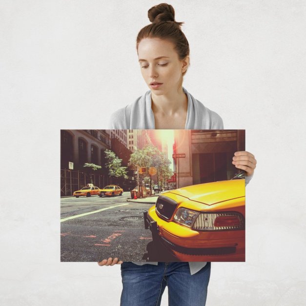 Plakat metalowy amerykańskie taxówki L