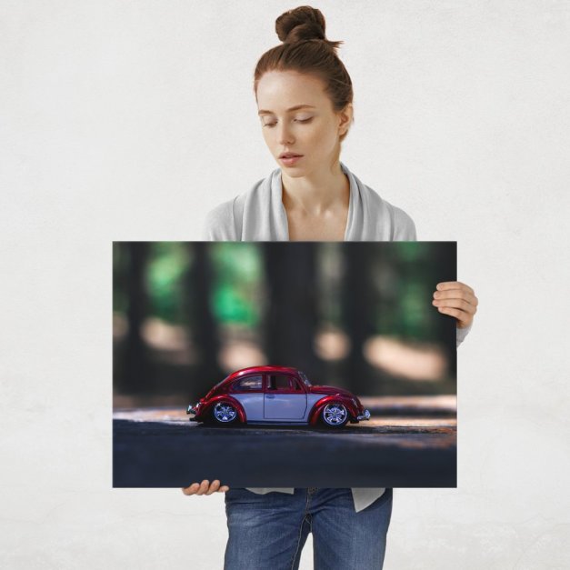 Plakat metalowy zabawkowy Garbus po tuningu L