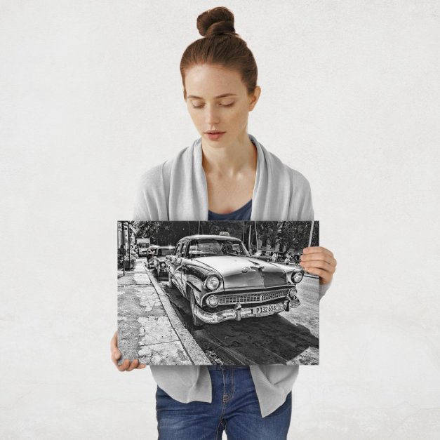 Plakat metalowy taxi dawniej M
