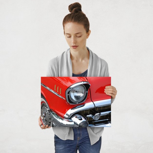 Plakat metalowy czerwony Chevrolet M