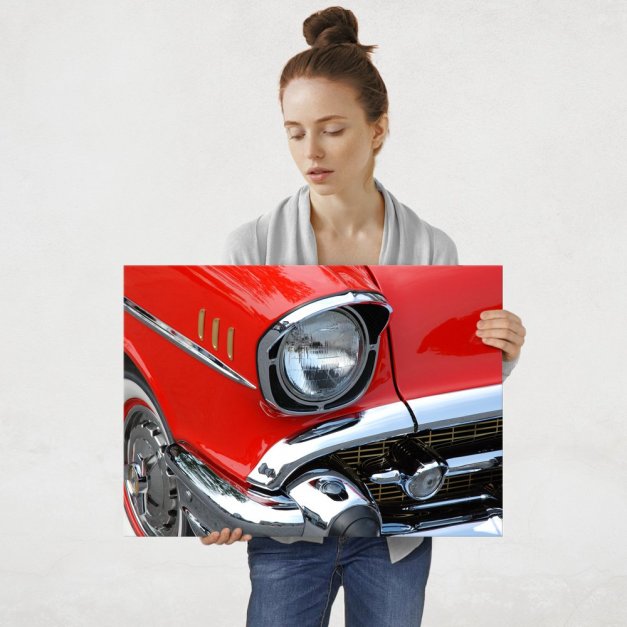Plakat metalowy czerwony Chevrolet L
