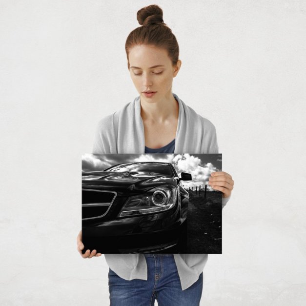 Plakat metalowy czarny Mercedes M