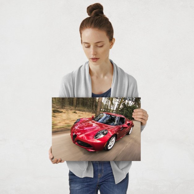 Plakat metalowy czerwona Alfa Romeo M