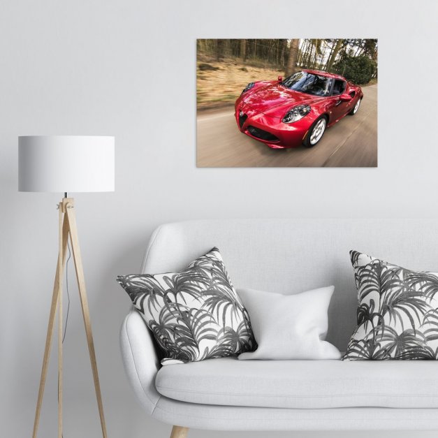 Plakat metalowy czerwona Alfa Romeo L