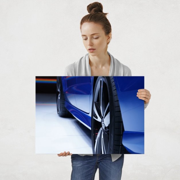 Plakat metalowy niebieska Audi L