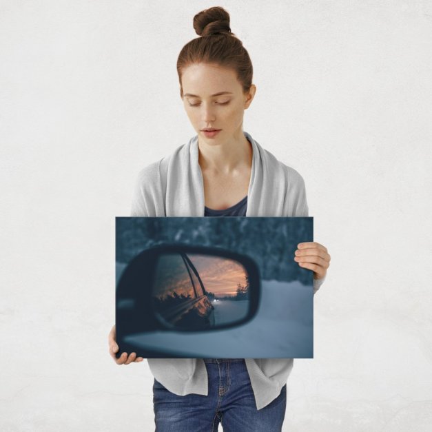 Plakat metalowy widok z lusterka M