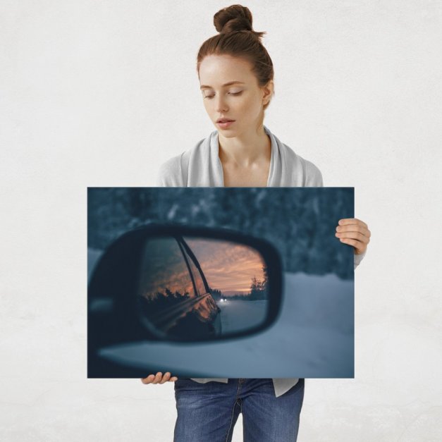 Plakat metalowy widok z lusterka L