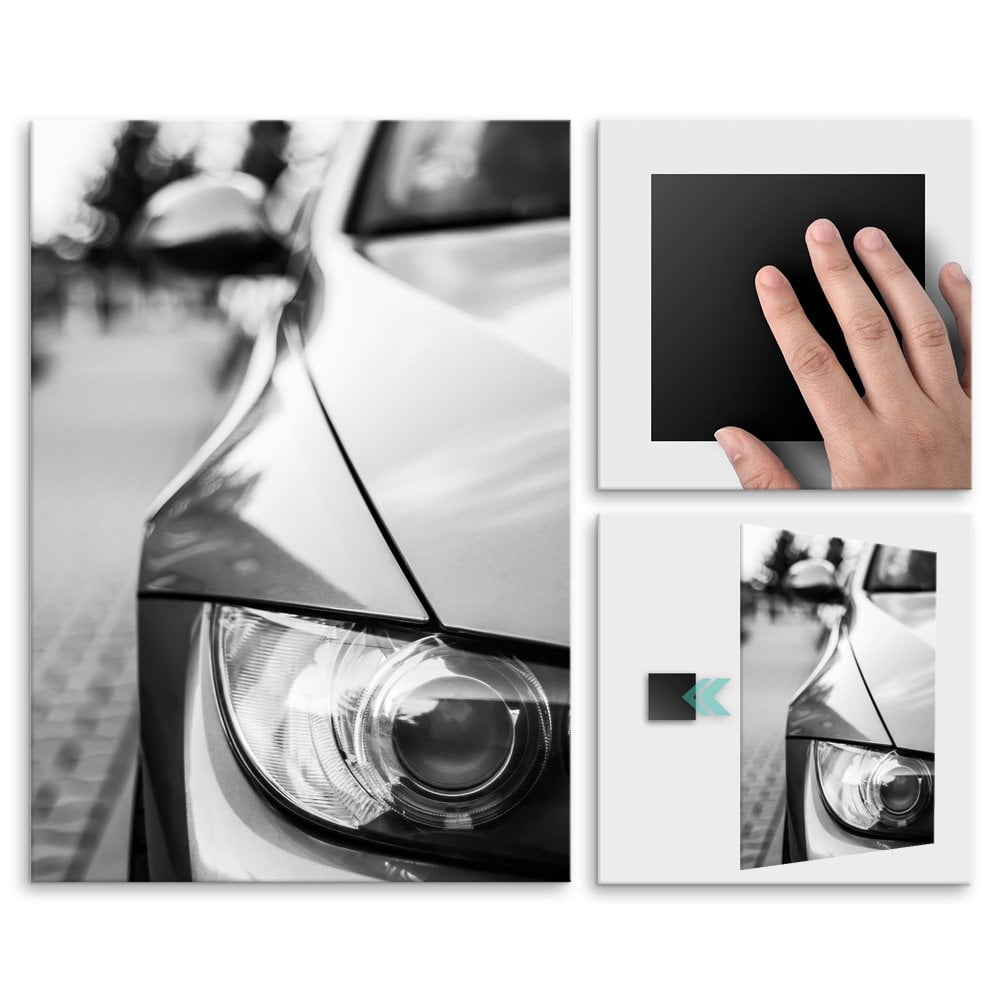 Plakat metalowy czarno-biae BMW M