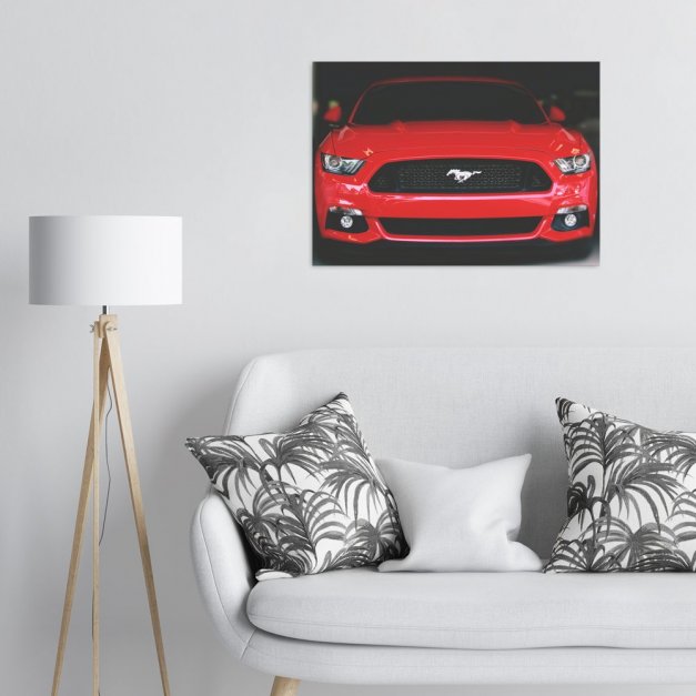 Plakat metalowy czerwony Mustang L