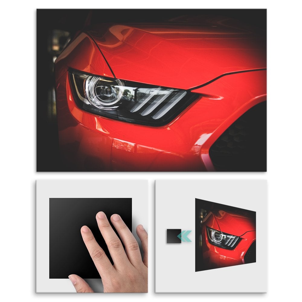 Plakat metalowy czerwony Mustang M
