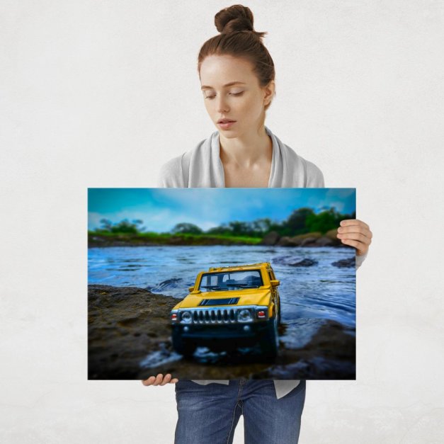 Plakat metalowy Jeep w terenie L