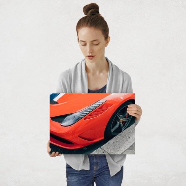 Plakat metalowy pomarańczowe Ferrari M