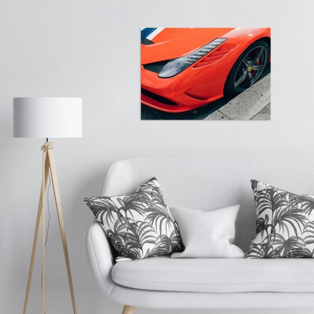 Plakat metalowy pomarańczowe Ferrari L
