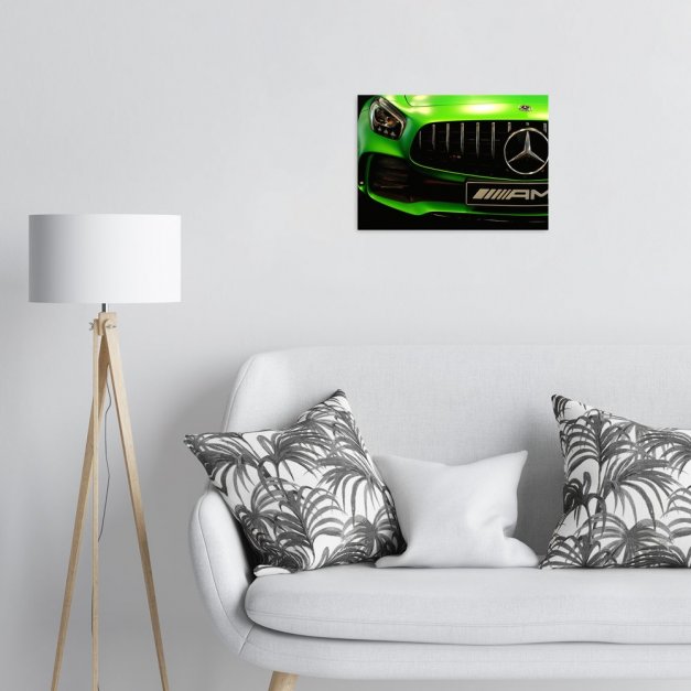 Plakat metalowy zielony Mercedes AMG M