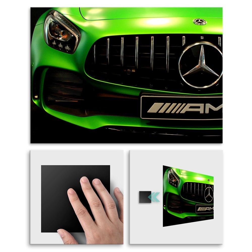 Plakat metalowy zielony Mercedes AMG L
