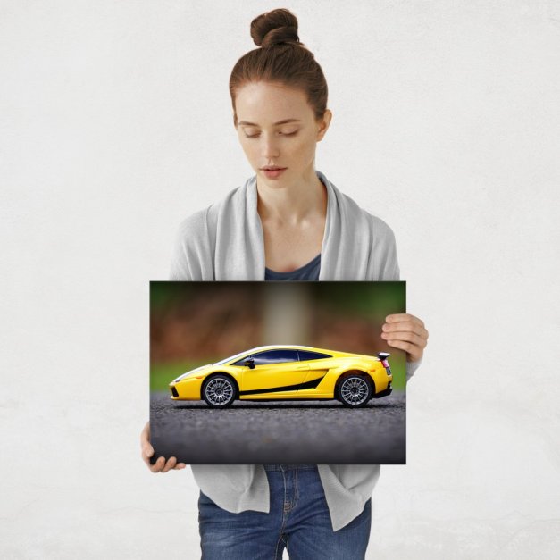 Plakat metalowy żółte Lamborghini M